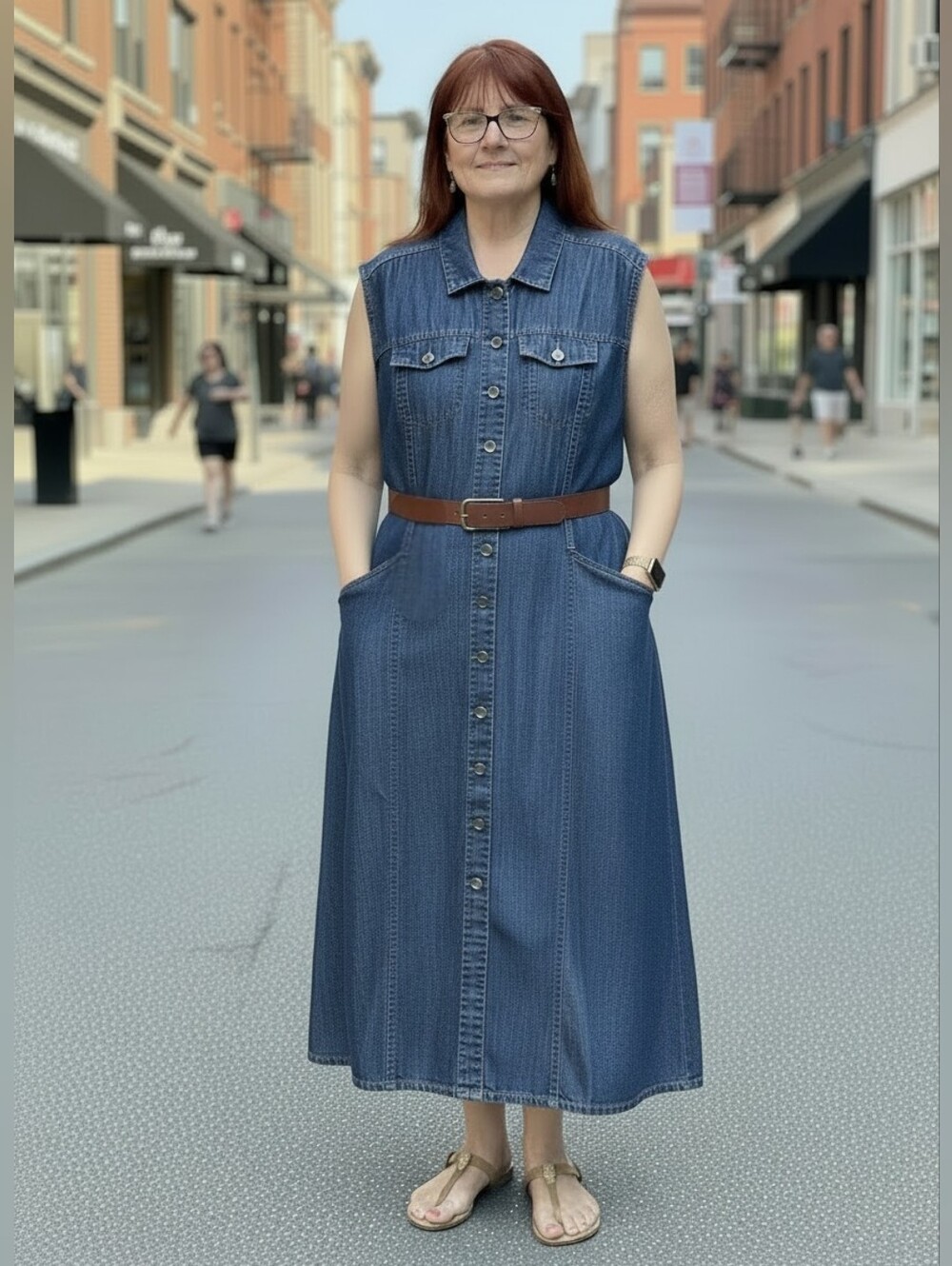 Torrid Sleeveless Trucker Blue Denim Button-Front Maxi Dress  Size Large NWOT